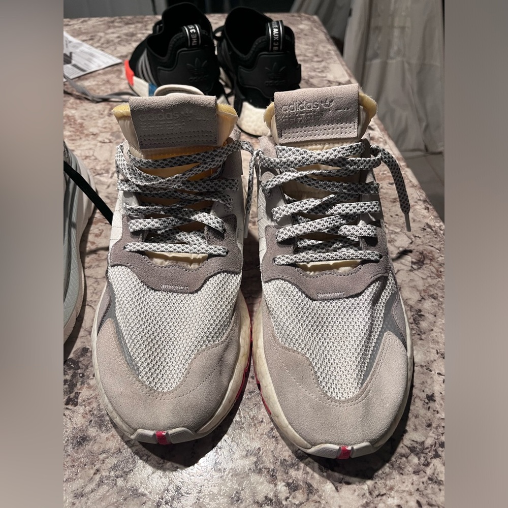 Men’s Adidas. Size 10.5 Great condition with signs of everyday wear.